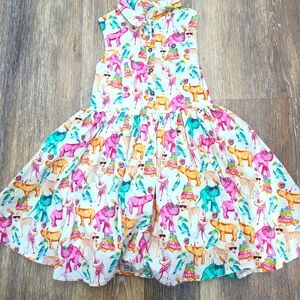 Next Bright Colorful Circus Animal Dress Girls Size 5yrs